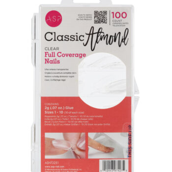 ASP Ultra Clear Full Coverage Nail Tips Classic Almond 100pk